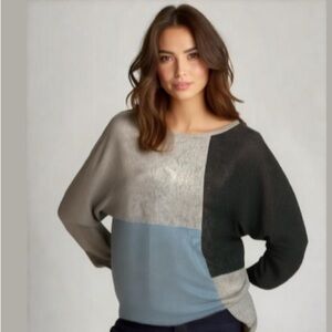 Cleo Gray Colourblock Tunic with Relaxed Fit Size Medium